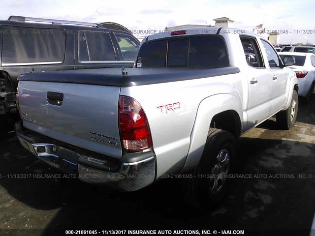 3TMJU62N86M009250 - 2006 TOYOTA TACOMA DOUBLE CAB PRERUNNER SILVER photo 4