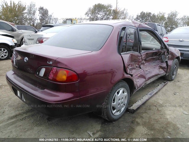 2T1BR12E6XC170814 - 1999 TOYOTA COROLLA VE/CE/LE MAROON photo 4