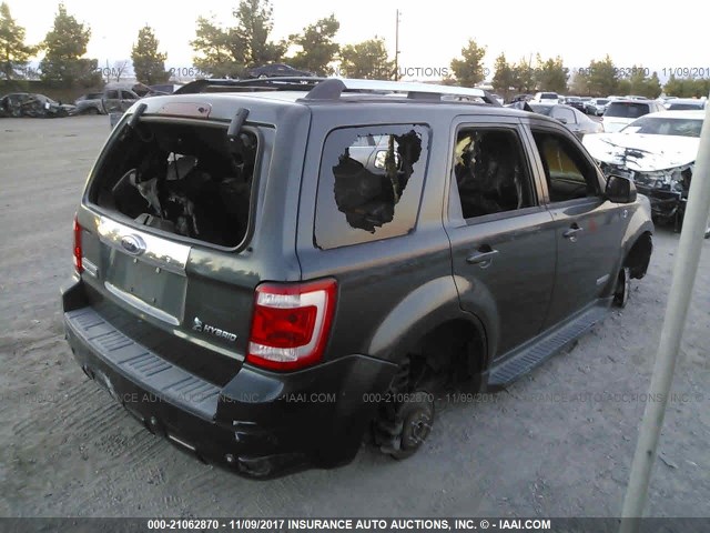 1FMCU49H18KB49580 - 2008 FORD ESCAPE HEV GRAY photo 4