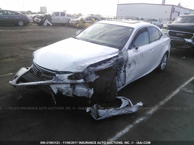 JTHBF1D24E5041667 - 2014 LEXUS IS 250 WHITE photo 2