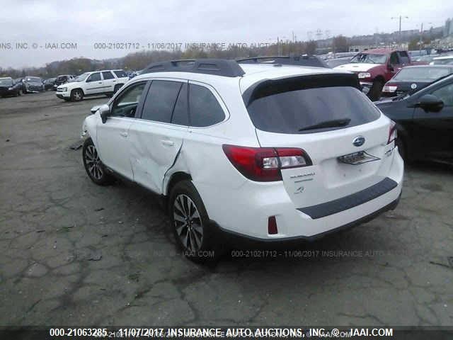 4S4BSAJC7F3282691 - 2015 SUBARU OUTBACK 2.5I LIMITED WHITE photo 3