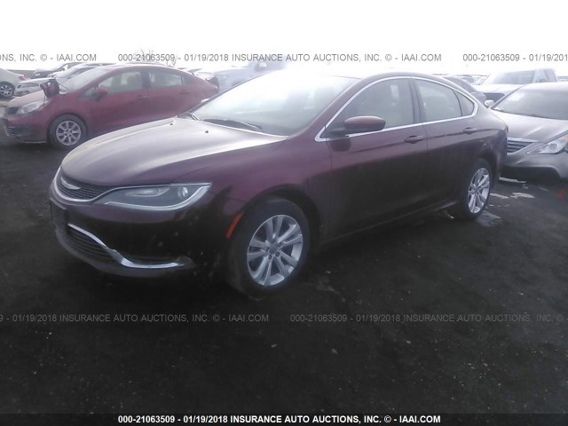 1C3CCCAB9FN537665 - 2015 CHRYSLER 200 LIMITED MAROON photo 2