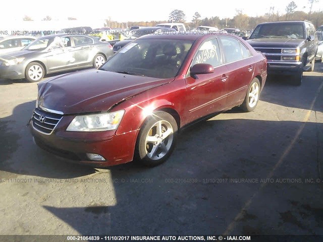 5NPEU46F29H438712 - 2009 HYUNDAI SONATA SE/LIMITED BURGUNDY photo 2