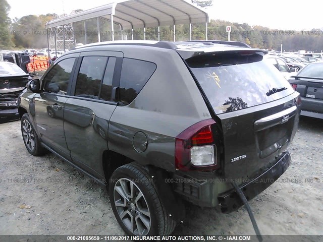 1C4NJCCB2FD209405 - 2015 JEEP COMPASS LIMITED GREEN photo 3