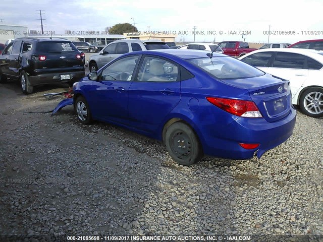 KMHCT4AEXEU673458 - 2014 HYUNDAI ACCENT GLS/GS BLUE photo 3