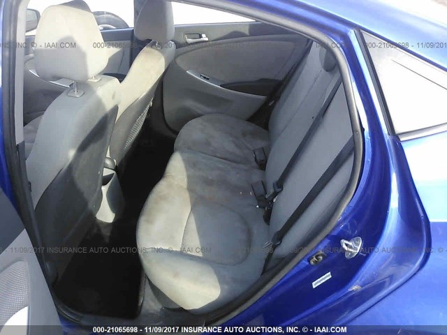 KMHCT4AEXEU673458 - 2014 HYUNDAI ACCENT GLS/GS BLUE photo 8