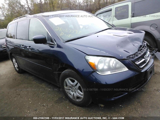 5FNRL38797B091928 - 2007 HONDA ODYSSEY EXL მუქი ლურჯი ფოტო 1