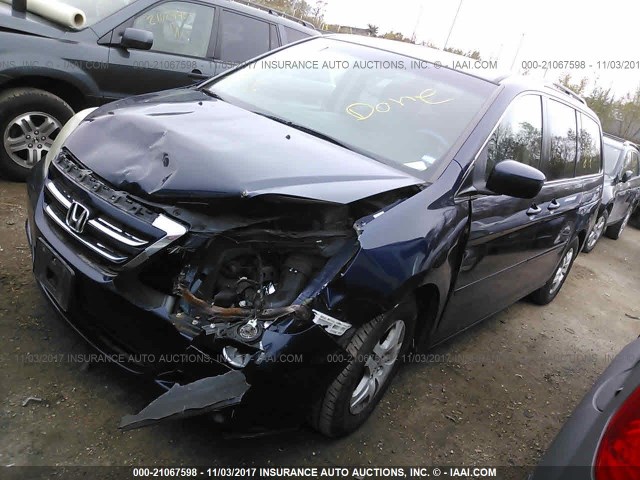 5FNRL38797B091928 - 2007 HONDA ODYSSEY EXL მუქი ლურჯი ფოტო 2