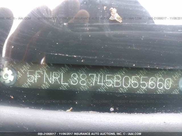 5FNRL38745B055660 - 2005 HONDA ODYSSEY EXL ოქროსფერი ფოტო 9