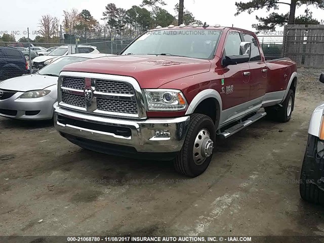 3C63RRJL8EG124740 - 2014 RAM 3500 LARAMIE RED photo 2