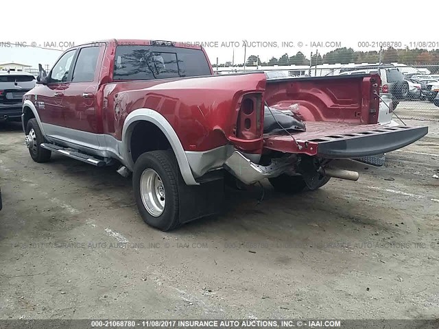 3C63RRJL8EG124740 - 2014 RAM 3500 LARAMIE RED photo 3