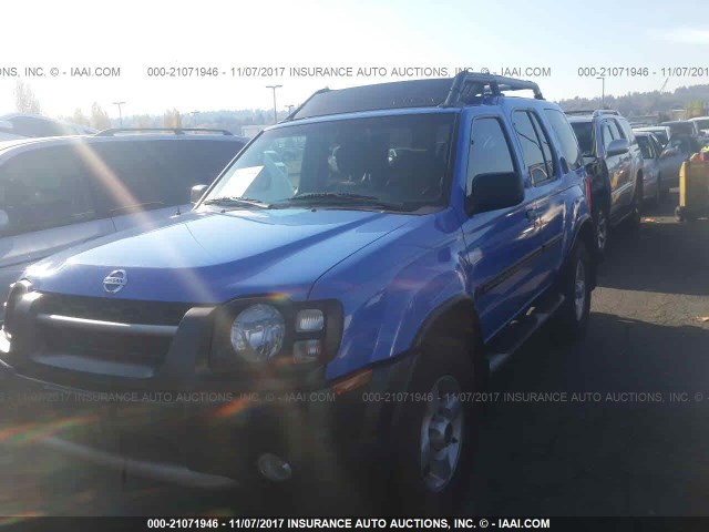 5N1ED28Y32C507455 - 2002 NISSAN XTERRA XE/SE BLUE photo 2