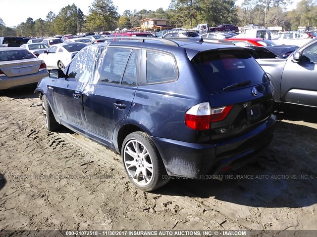 WBXPC93428WJ10908 - 2008 BMW X3 3.0SI Dark Blue photo 3