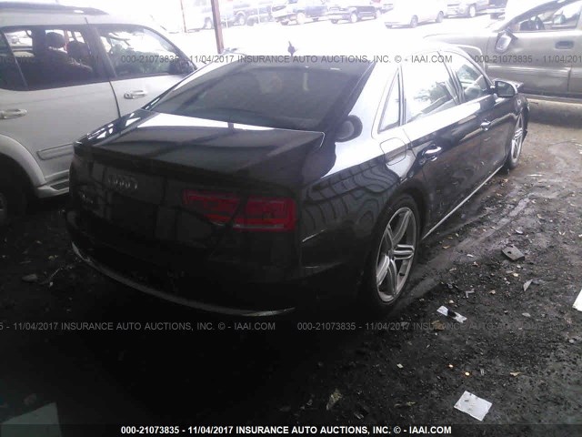 WAURGAFD8DN001146 - 2013 AUDI A8 L QUATTRO BLACK photo 4