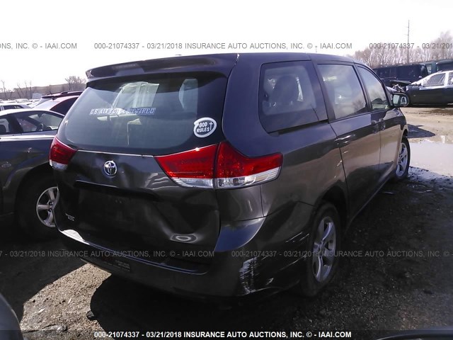 5TDKA3DCXCS012394 - 2012 TOYOTA SIENNA LE GRAY photo 4