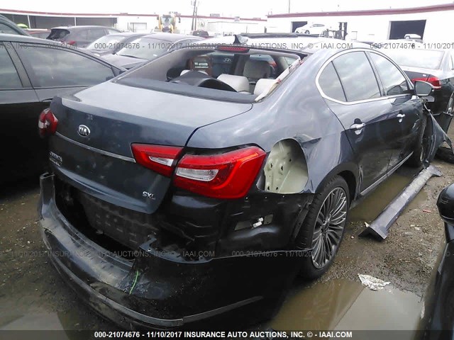 KNALN4D73E5153685 - 2014 KIA CADENZA PREMIUM/LIMITED GRAY photo 4