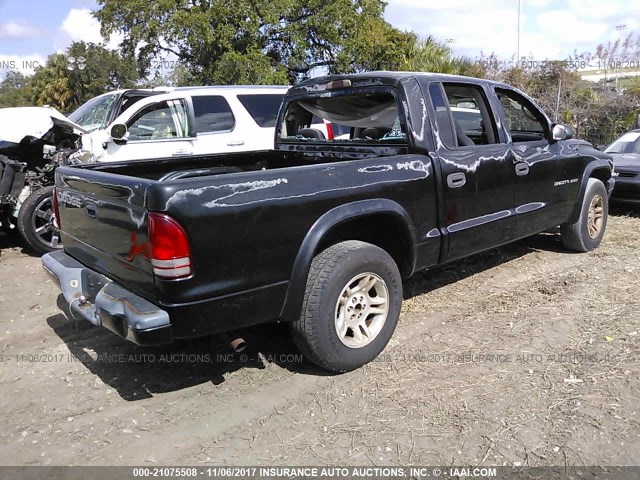 1B7HL38X62S682564 - 2002 DODGE DAKOTA QUAD SPORT/QUAD R/T BLACK photo 4