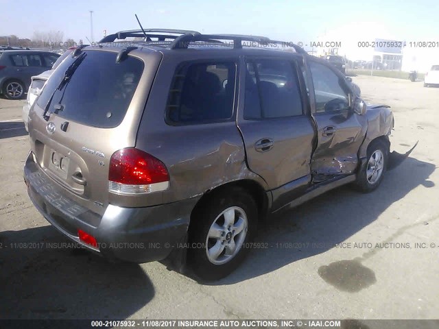 KM8SC73D35U964854 - 2005 HYUNDAI SANTA FE GLS/LX BROWN photo 4