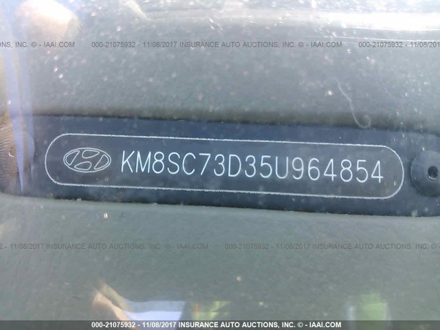 KM8SC73D35U964854 - 2005 HYUNDAI SANTA FE GLS/LX BROWN photo 9