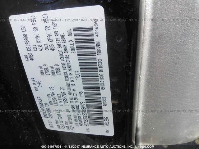 3D7KS28C25G820778 - 2005 DODGE RAM 2500 ST/SLT 黑色 照片 9