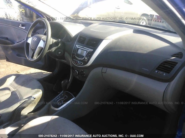 KMHCT4AE3CU126836 - 2012 HYUNDAI ACCENT GLS/GS BLUE photo 5