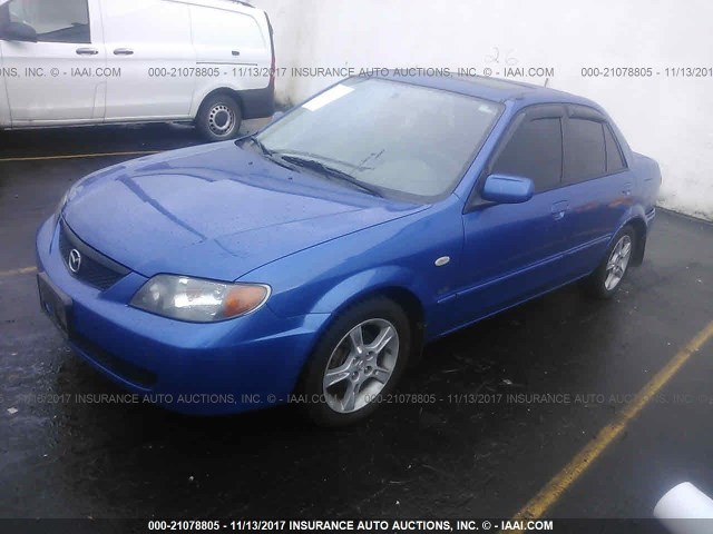 JM1BJ225030145022 - 2003 MAZDA PROTEGE DX/LX/ES BLUE photo 2