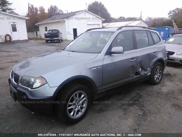 WBXPA73455WC47639 - 2005 BMW X3 2.5I GRAY photo 2