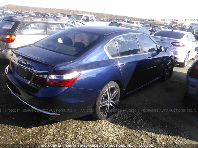 1HGCR2F57GA079352 - 2016 HONDA ACCORD SPORT 蓝色 照片 4