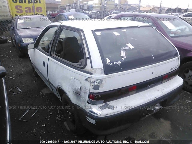 2C1MR2464P6749853 - 1993 GEO METRO WHITE photo 3