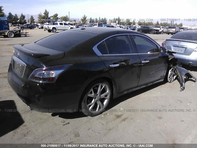 1N4AA5AP1CC860749 - 2012 NISSAN MAXIMA S/SV BLACK photo 4