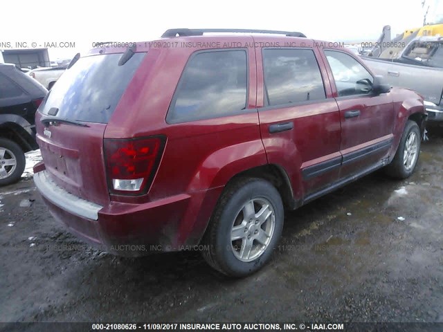 1J4GR48K66C249471 - 2006 JEEP GRAND CHEROKEE LAREDO/COLUMBIA/FREEDOM RED photo 4