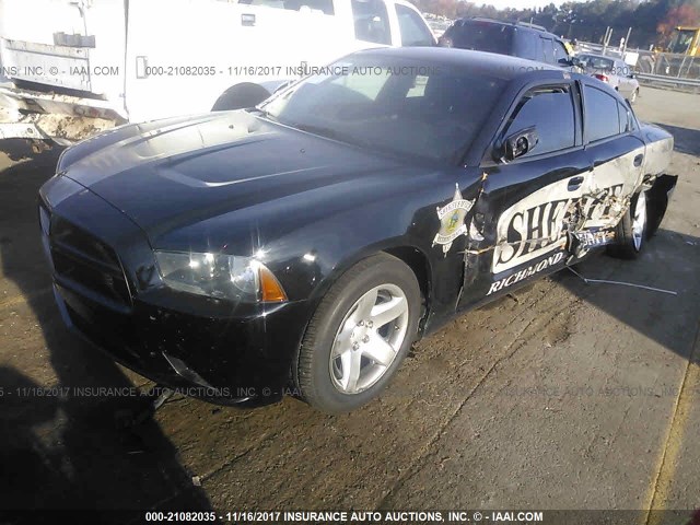 2C3CDXAT4DH544414 - 2013 DODGE CHARGER POLICE BLACK photo 2