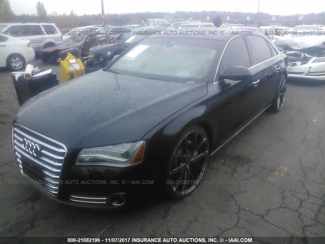 WAURGAFD0EN008559 - 2014 AUDI A8 L QUATTRO BLACK photo 2