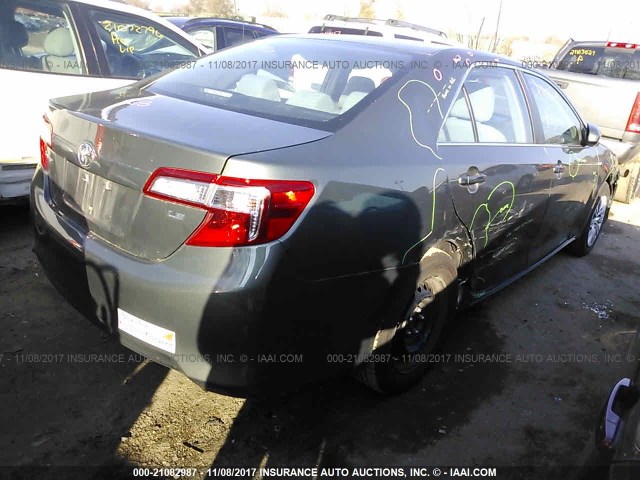 4T4BF1FK8DR333309 - 2013 TOYOTA CAMRY L/SE/LE/XLE GRAY photo 4