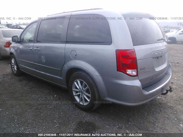 2C4RDGCG2ER128489 - 2014 DODGE GRAND CARAVAN SXT SILVER photo 3