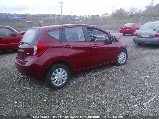 3N1CE2CP9FL422706 - 2015 NISSAN VERSA NOTE S/S PLUS/SV/SL/SR RED photo 4