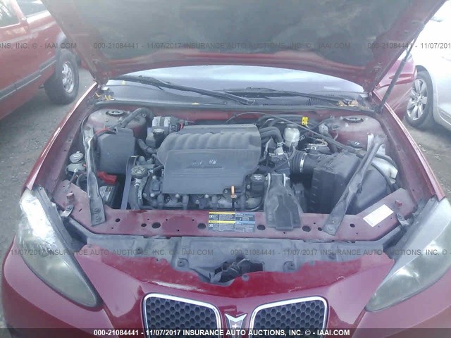 2G2WC55C981140554 - 2008 PONTIAC GRAND PRIX GXP RED photo 10