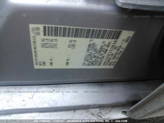 1N4AL21E29C113838 - 2009 NISSAN ALTIMA 2.5/2.5S SILVER photo 9