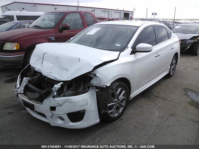 3N1AB7AP0DL787806 - 2013 NISSAN SENTRA S/SV/SR/SL WHITE photo 2