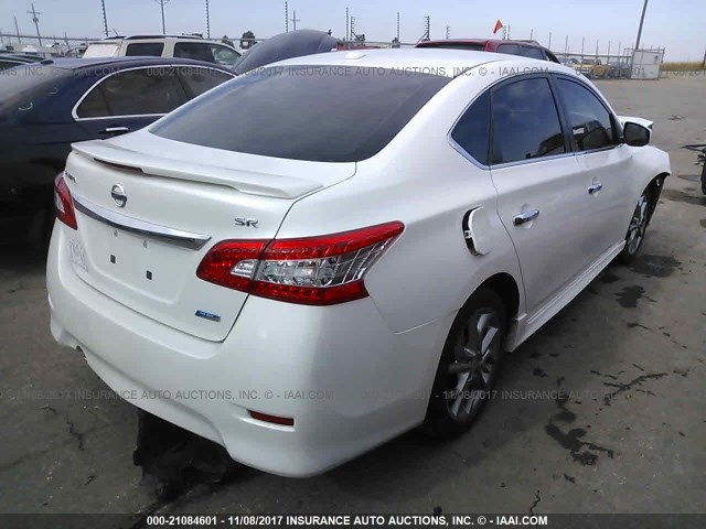 3N1AB7AP0DL787806 - 2013 NISSAN SENTRA S/SV/SR/SL WHITE photo 4