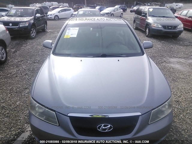 5NPET46C07H265584 - 2007 HYUNDAI SONATA GLS GRAY photo 6