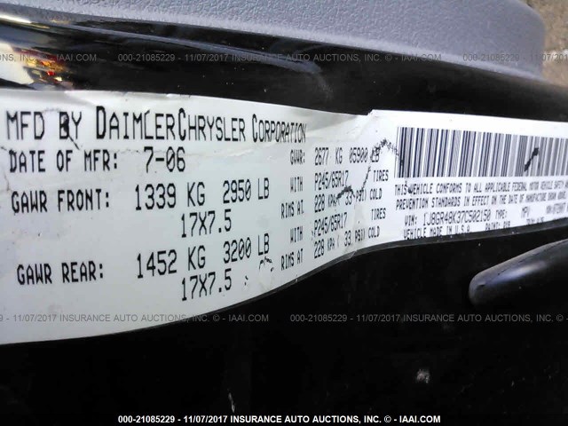 1J8GR48K37C502150 - 2007 JEEP GRAND CHEROKEE LAREDO/COLUMBIA/FREEDOM 黑色 照片 9