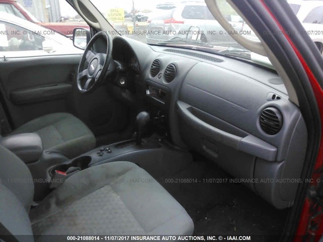 1J4GL48K05W528736 - 2005 JEEP LIBERTY SPORT Qırmızı foto 5