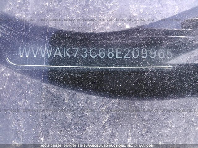 WVWAK73C68E209965 - 2008 VOLKSWAGEN PASSAT KOMFORT GRAY photo 9