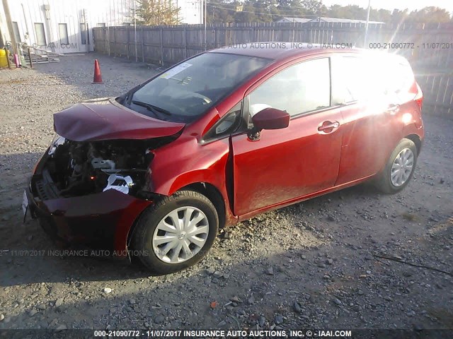 3N1CE2CP4FL398475 - 2015 NISSAN VERSA NOTE S/S PLUS/SV/SL/SR RED photo 2