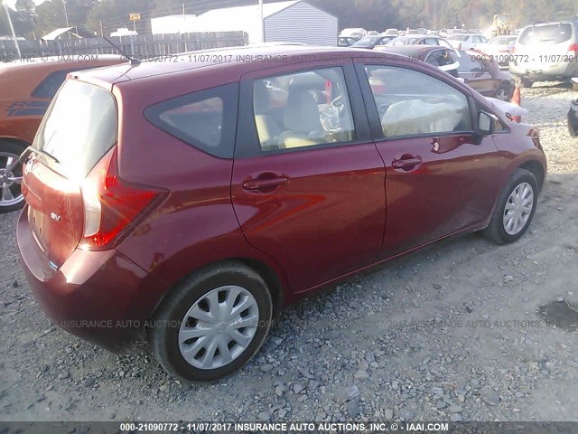 3N1CE2CP4FL398475 - 2015 NISSAN VERSA NOTE S/S PLUS/SV/SL/SR RED photo 4