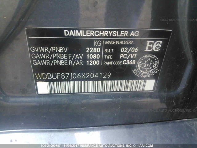 WDBUF87J06X204129 - 2006 MERCEDES-BENZ E 350 4MATIC GRAY photo 9