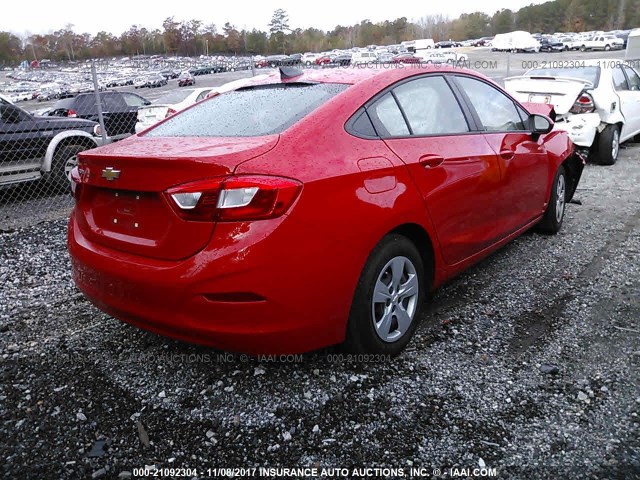 1G1BC5SM7H7252742 - 2017 CHEVROLET CRUZE LS RED photo 4