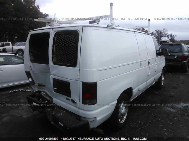 1FTNE1EW1ADA66187 - 2010 FORD ECONOLINE E150 VAN WHITE photo 4