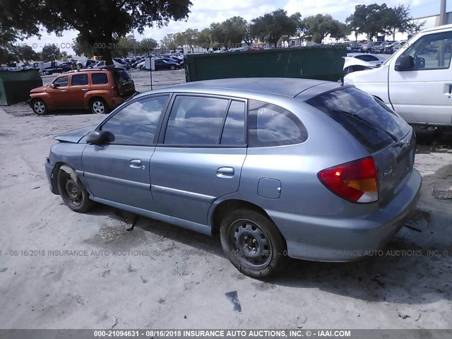 KNADC163726046518 - 2002 KIA RIO CINCO GRAY photo 3